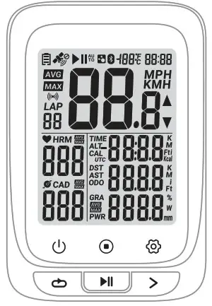 COOSPO BC107 Bike Computer Wireless GPS with Bluetooth- Status