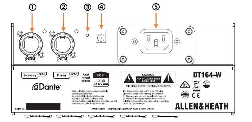 ALLEN HEATH 16x4 Wallmount Dante AES67 Audio I O Expander-3