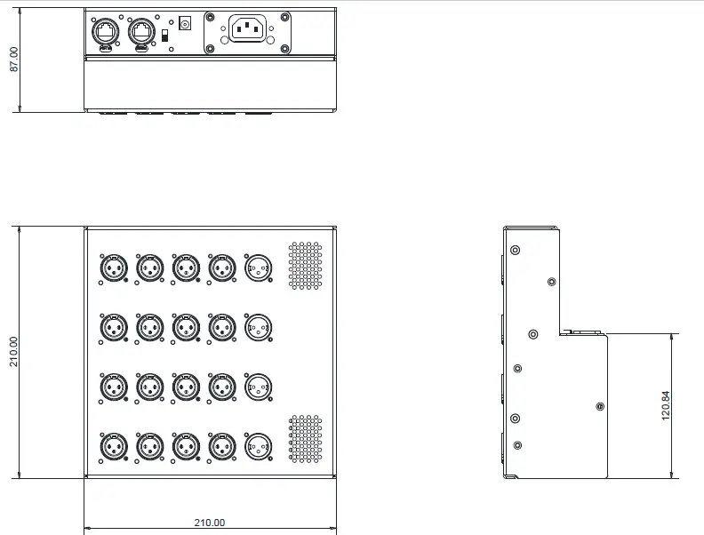 ALLEN HEATH 16x4 Wallmount Dante AES67 Audio I O Expander-8