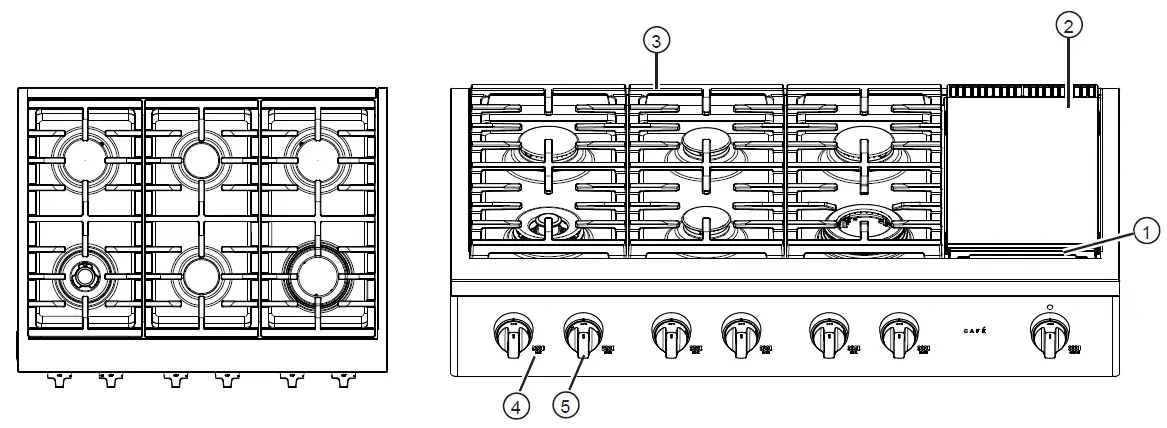CAFE CGU366 36 Inch and 48 Inch Professional Rangetops fig 1