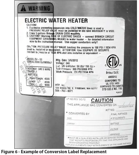 Westinghouse Electric Water Heater fig 6