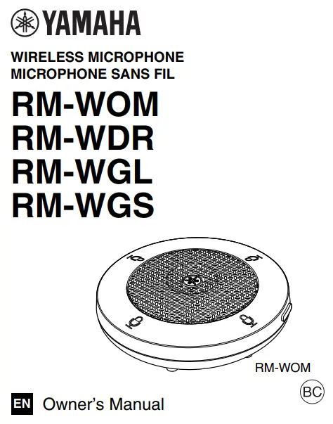 YAMAHA RM-WOM Wireless Microphone Owner's Manual