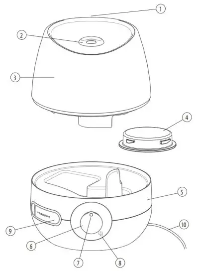 VICKS VUL525E Mini Cool Mist Ultrasonic Humidifier - overview