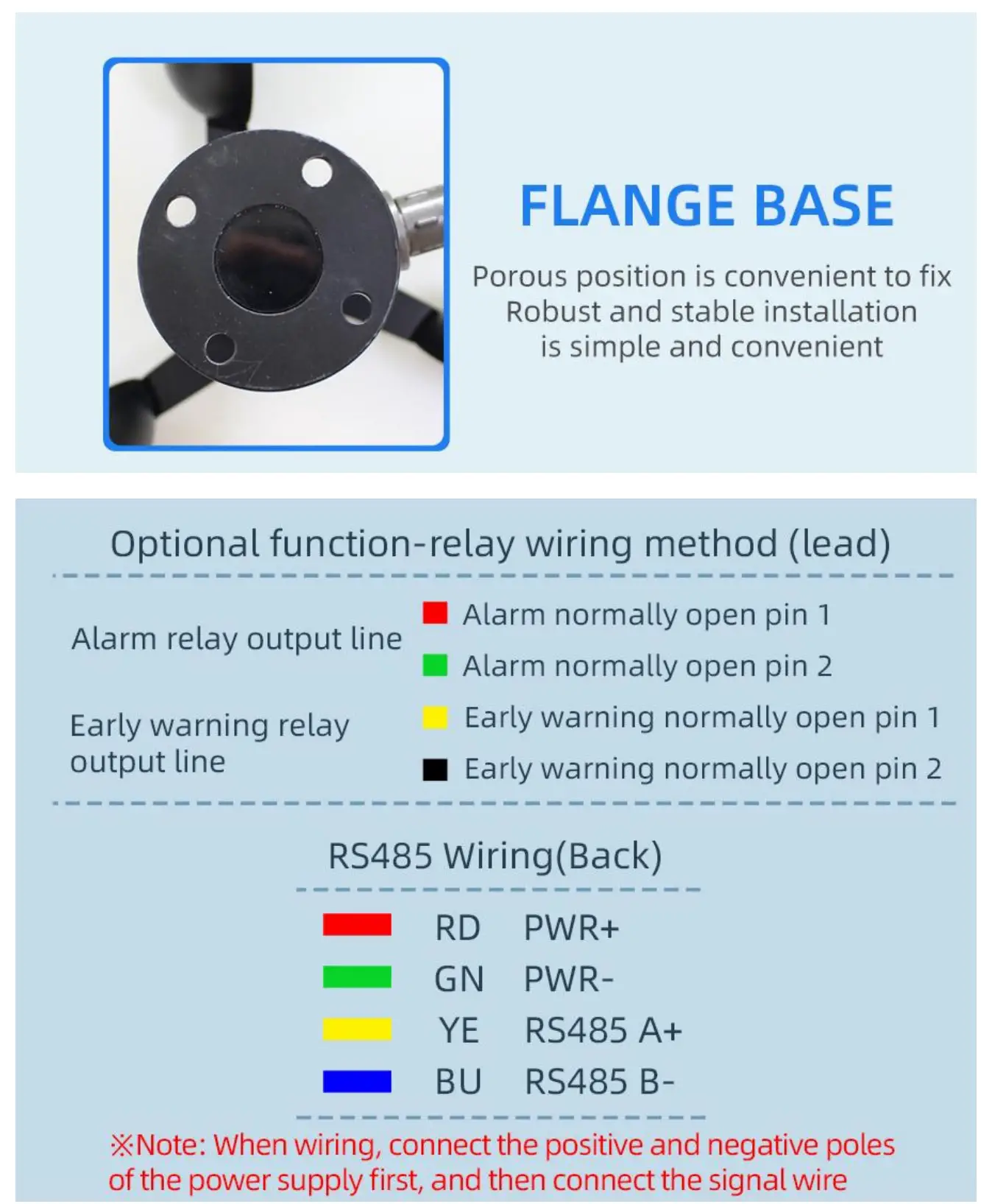 SONBEST SD6786B RS485 Interface Tower Crane Type Wind Speed Alarm - How to wiring 3