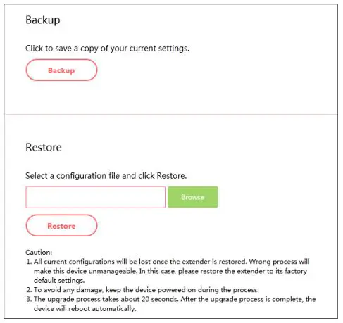 MERCUSUS 300Mbps Wi-Fi Range Extender - Backup & Restore