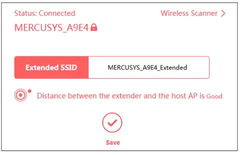 MERCUSUS 300Mbps Wi-Fi Range Extender - Status