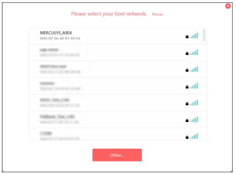 MERCUSUS 300Mbps Wi-Fi Range Extender - The extender will scan and display all available networks