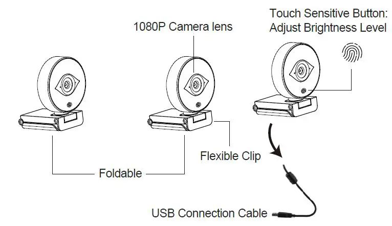 papalook PA-PA552 Pro 1080P Streaming WebCam 1