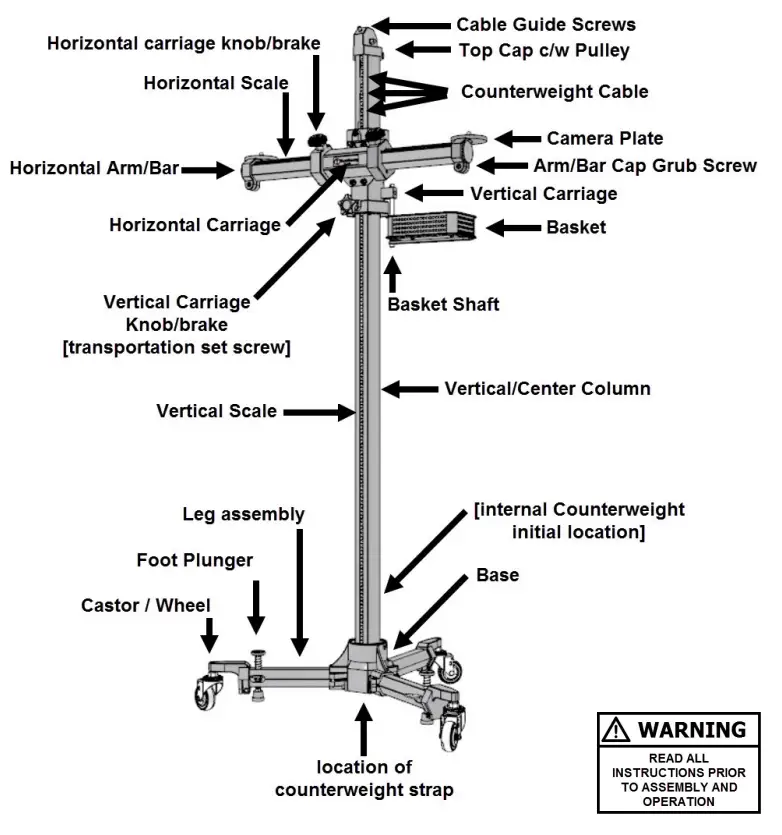 Studio Titan STA 01-360MK2 Professional Studio Camera Stand - Diagram 8