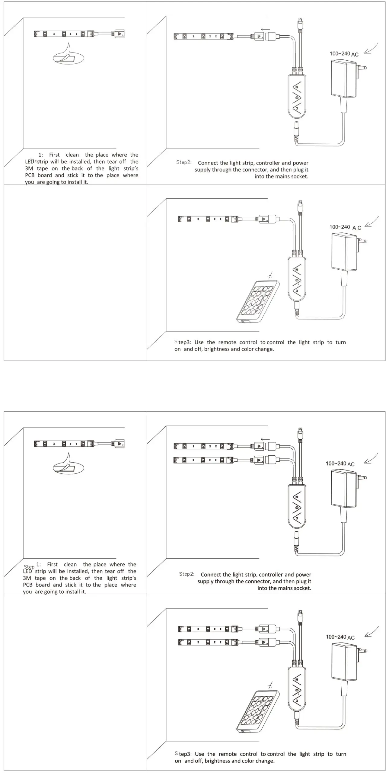 Signcomplex SC-5050STCC-RGB12-LLL-03 LED Strips Lights - Installation