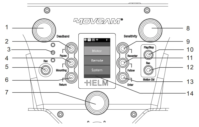MOVCAM MRW 1 Helm Wheels Multifunctional Remote Controller with High Precision - Control Panel