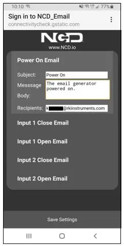 RKI INSTRUMENTS 82-5201-01 Email Text Generator Instruction Manual - Power On and Input Emails Texts