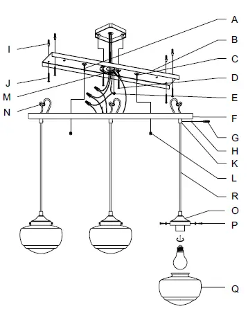 Hunter 19496 Saddle Creek 3 Light Cluster 1
