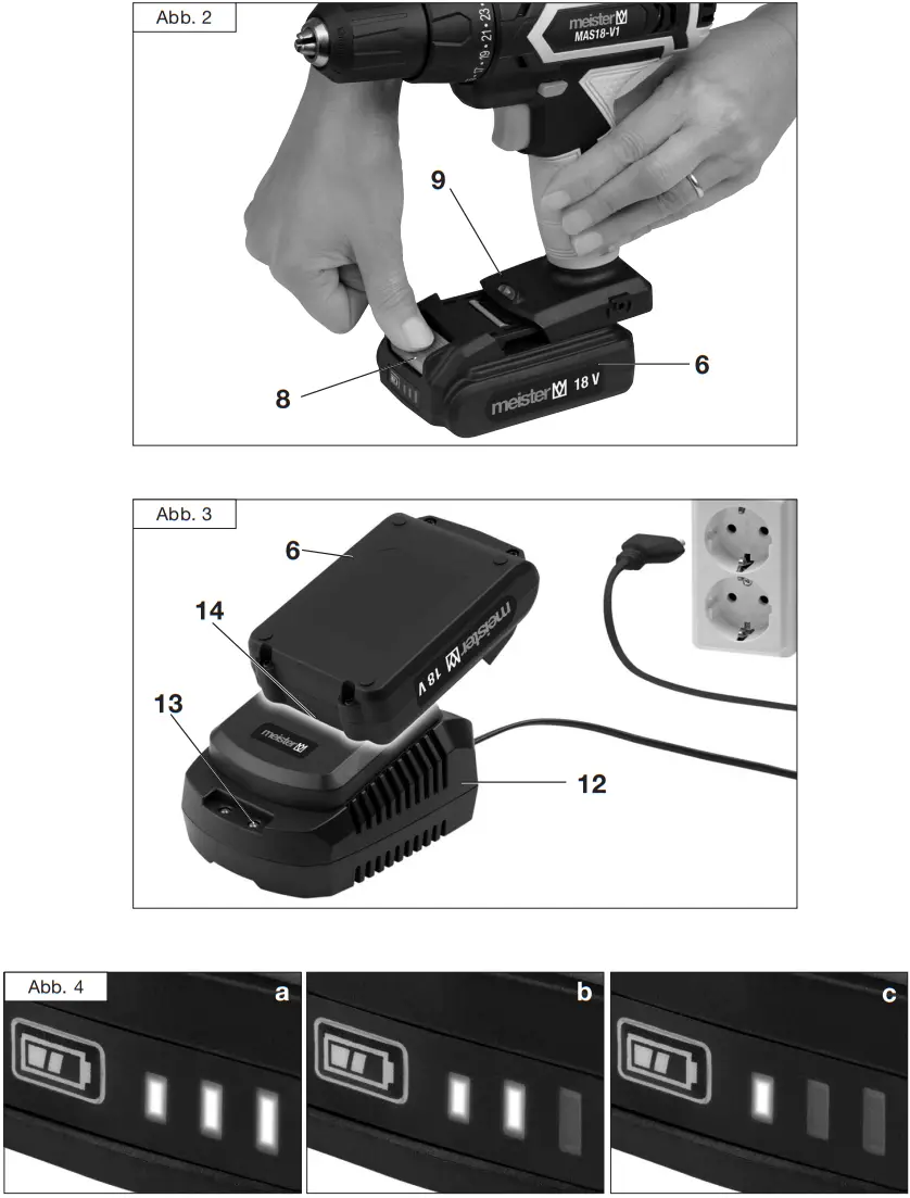 meister MAS18 V1 Cordless Drill & Screwdriver - Fig 2