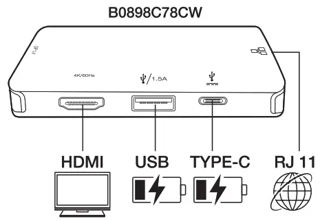 amazon basics B08989MX5T 4 in 1 USB C Adapter - 1
