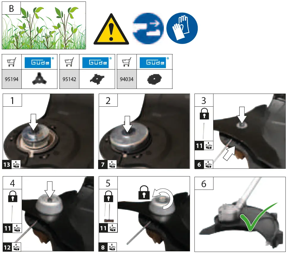 Gude FS 36-0 Cordless Lawn Trimmer 5