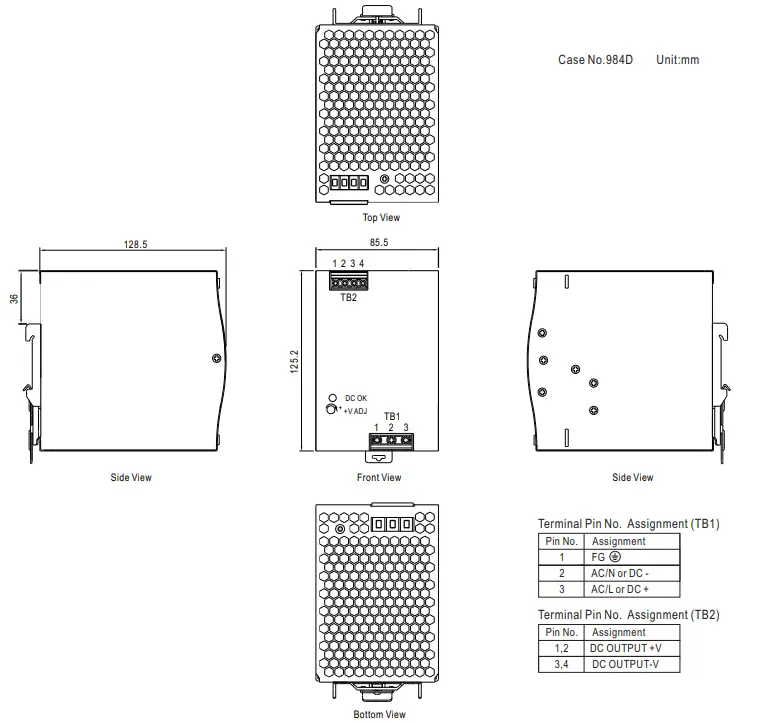 MEAN WELL NDR-480 Series 480W Single Output Industrial DIN RAIL fig 2
