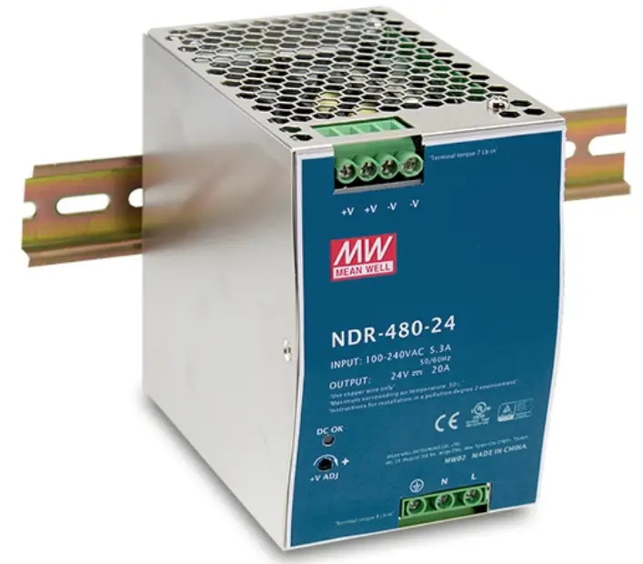 MEAN WELL NDR-480 Series 480W Single Output Industrial DIN RAIL