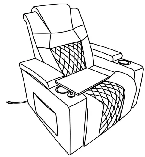 Polibi-MB-PMRTSCU-G-Power-Motion-Recliner-Home-Theater-Seating-with-2-Cup-Holders-Swivel-Tray-Table-fig-2
