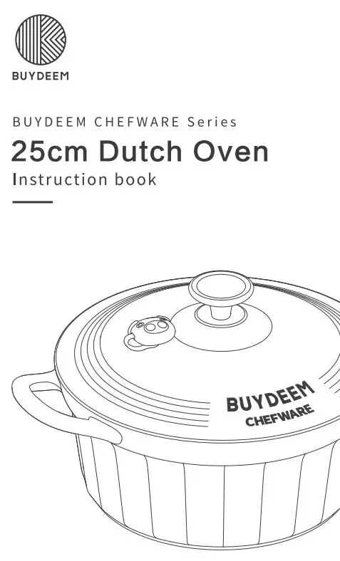 BUYDEEM Chefware Series 25cm Dutch Oven Instruction Manual