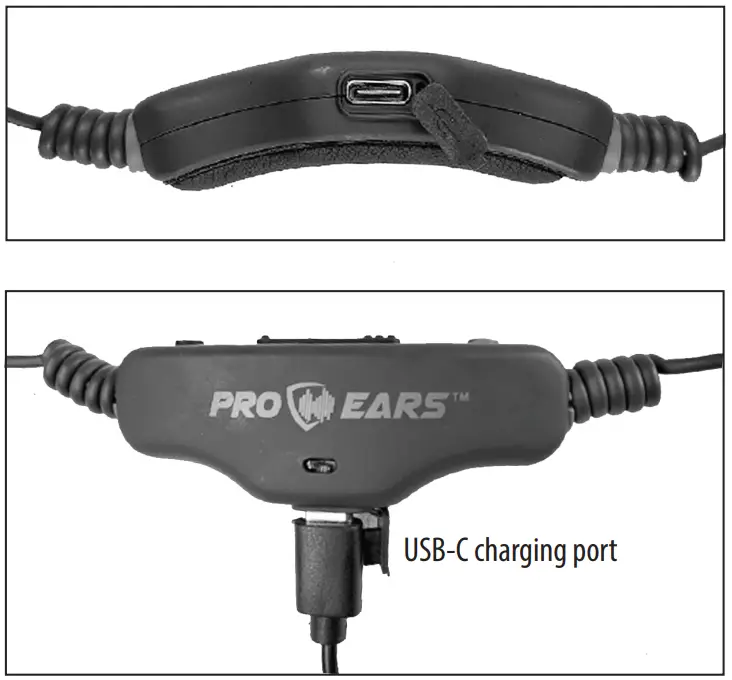 PRO EARS The Stealth 28 HTBT Ear Protection Headphones - CHARGING THE UNIT