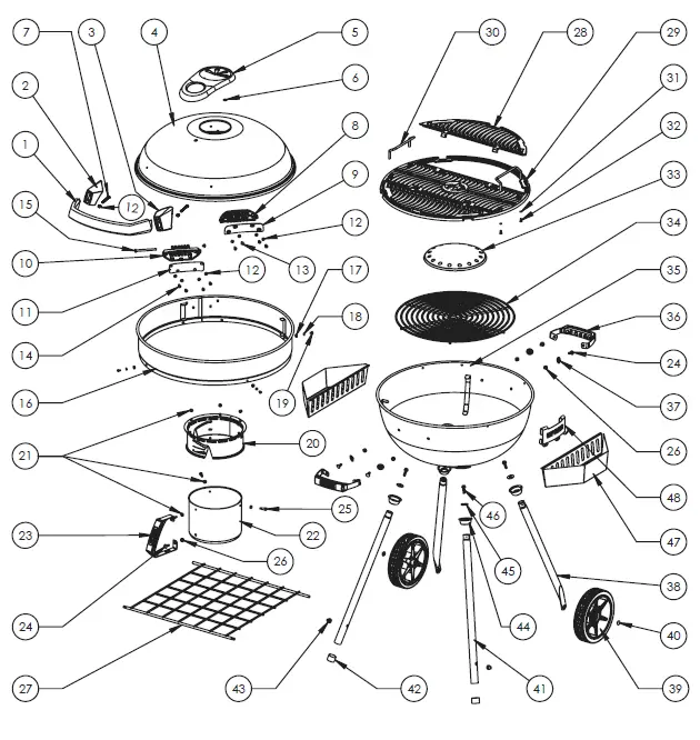 NAPOLEON-PRO22K-LEG-2-Outdoor-Charcoal-Grill-fig-15