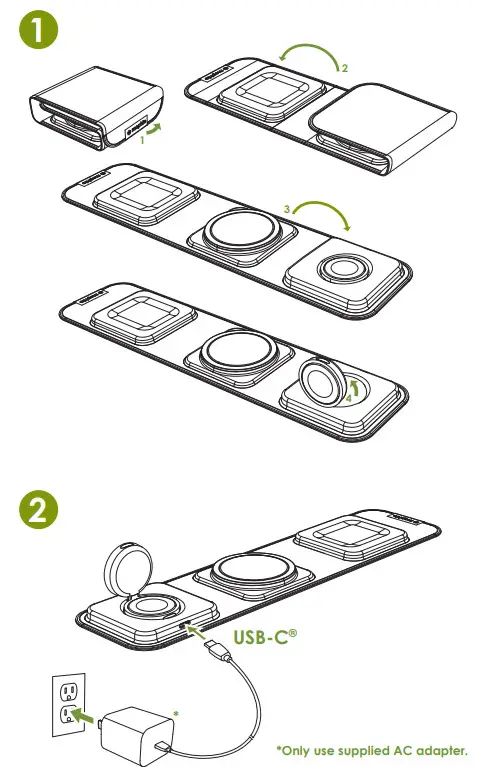 mophie 3 in 1 Travel Charger with MagSafe - 1