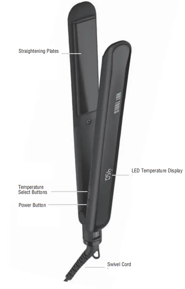 HOT TOOLS HTST2588 1 Inch Professional Tourmaline Ceramic Flat Iron