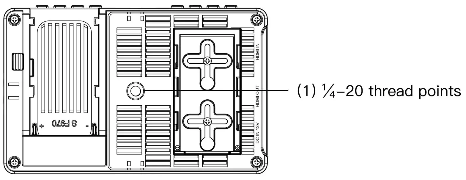 FeelWorld F5Pro 5.5 inch V2 4K HDMI IPS Touchscreen Monitor - tripod fixed installation. 2
