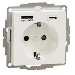 Schneider Electric MTN2367-0319 Schuko Socket Outlet with USB 3.0 A Charger