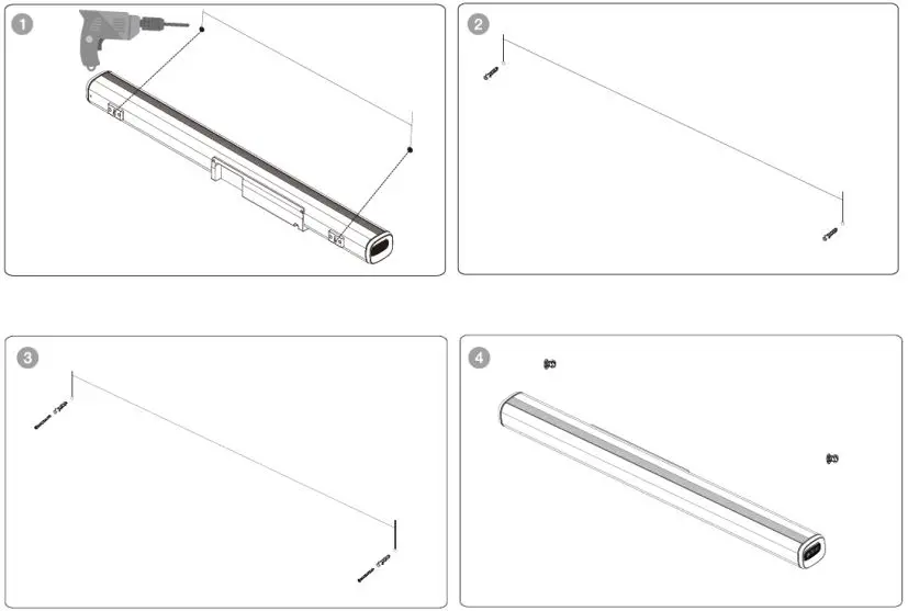 Kogan KASBD16CA 2.1 Dolby Soundbar with Wireless Subwoofer User Guide - Make 2 holes on the wall