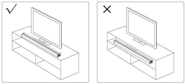 Kogan KASBD16CA 2.1 Dolby Soundbar with Wireless Subwoofer User Guide - Positioning the Soundbar