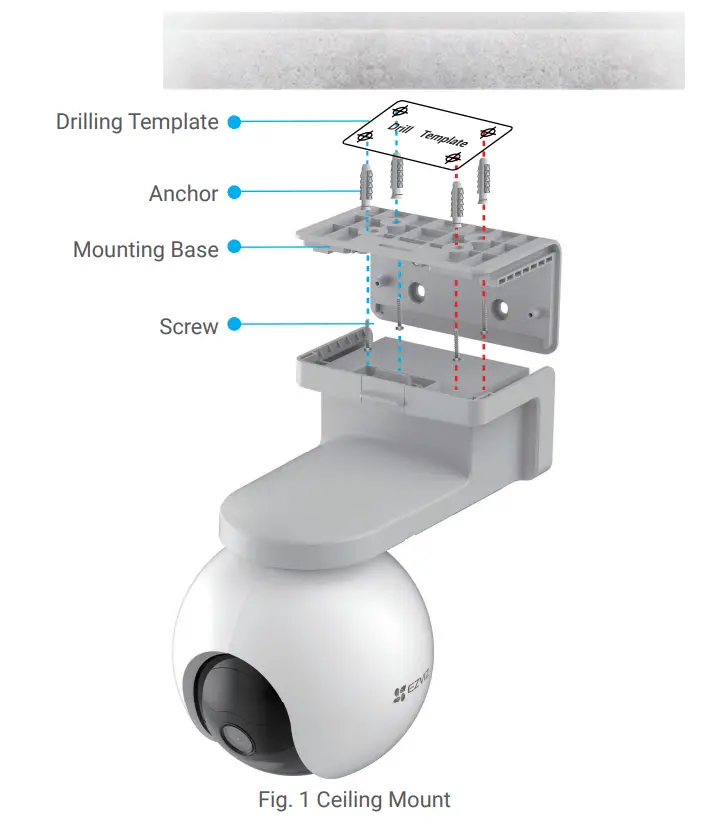 EZVIZ HB8 Battery-Powered Pan and Tilt Wi-Fi Camera - Ceiling Mount