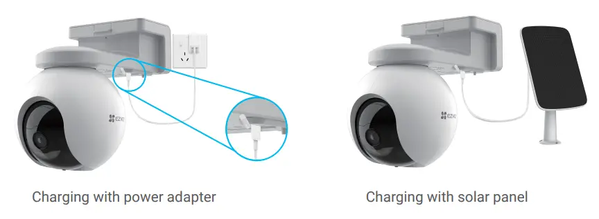 EZVIZ HB8 Battery-Powered Pan and Tilt Wi-Fi Camera - Charging