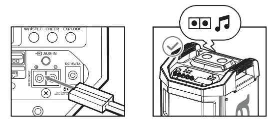 aiwa KBTUS 710 Portable Trolley Party Speaker - INPUT MODE