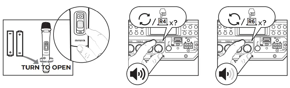 aiwa KBTUS 710 Portable Trolley Party Speaker - MIC