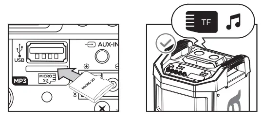 aiwa KBTUS 710 Portable Trolley Party Speaker - TF CARD