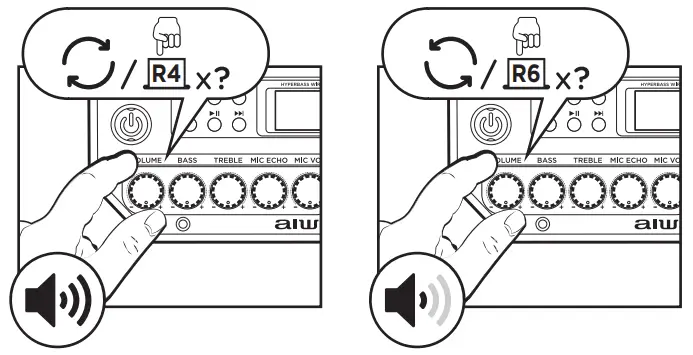 aiwa KBTUS 710 Portable Trolley Party Speaker - VOLUME