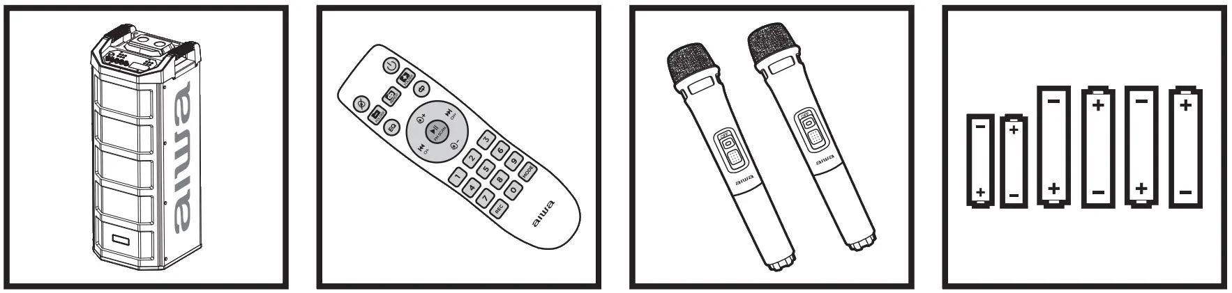 aiwa KBTUS 710 Portable Trolley Party Speaker - fig