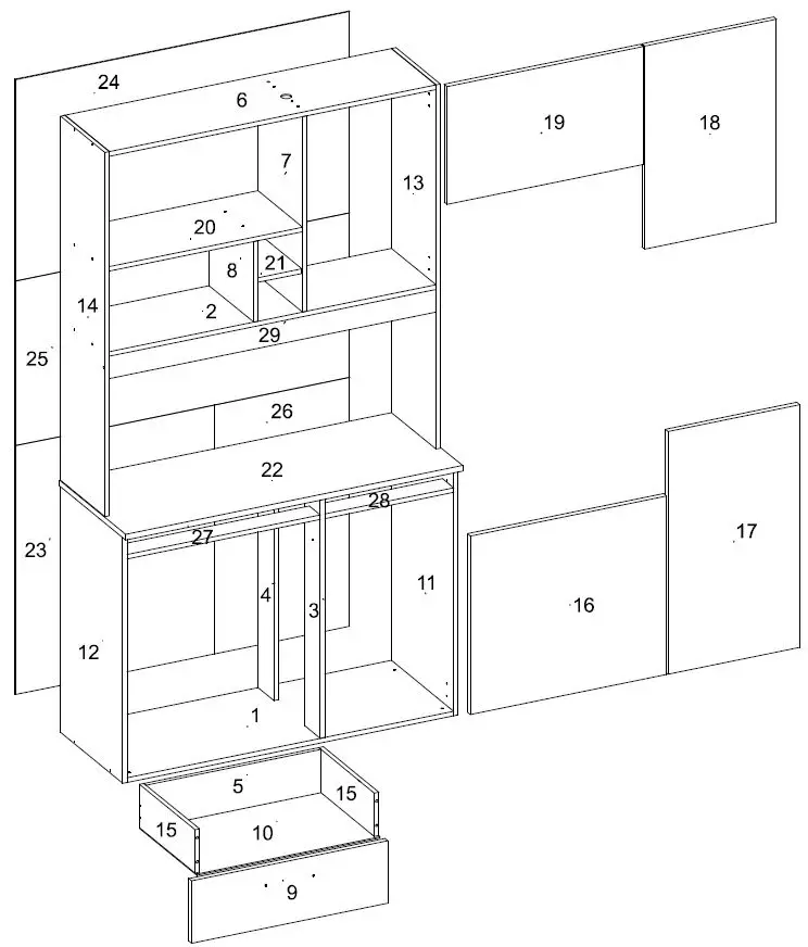 Demobile-91401-Kitchen-Kit-4-Doors-1-Drawer-Amendola-White-fig- (1)