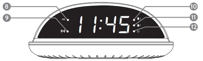 i box Slick 79271PI Alarm Clock with Wireless Charging - LED Indicators
