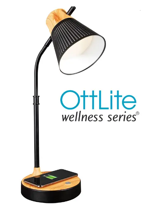 OttLite CS4QTK1Z LED Table Lamp With Wireless Charging