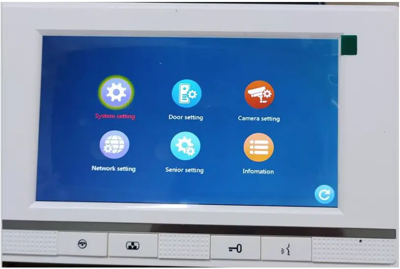 tuya Smart Life App WiFi IP Video Door Phone Video Intercom Code Keypad Instructions - Setting ICON has 6 settings