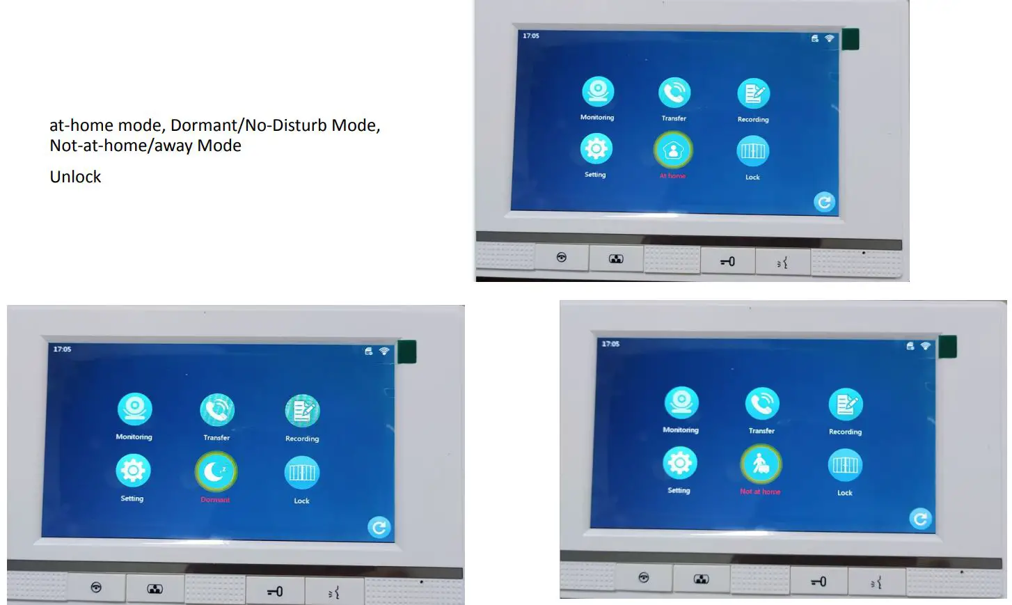 tuya Smart Life App WiFi IP Video Door Phone Video Intercom Code Keypad Instructions - at-home mode