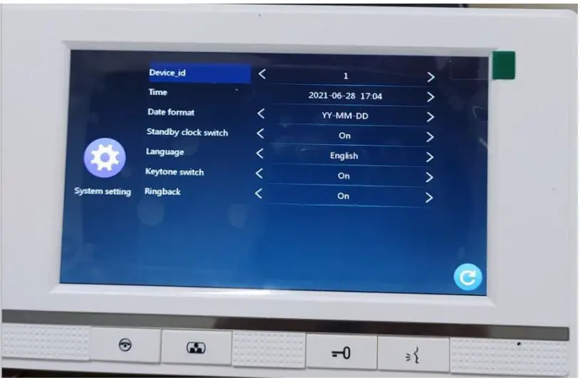 tuya Smart Life App WiFi IP Video Door Phone Video Intercom Code Keypad Instructions - monitor setting