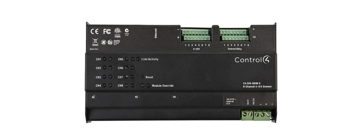 Control4 8-channel 0-10v Dimmer-c4-din-8tv-e Steiners Audio Video Installation Guide