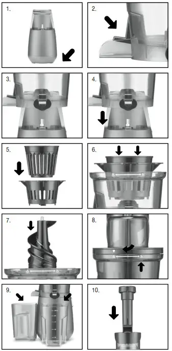 Cuisinart CSJ-300XA Juice Fusion Slow Juicer- ASSEMBLY