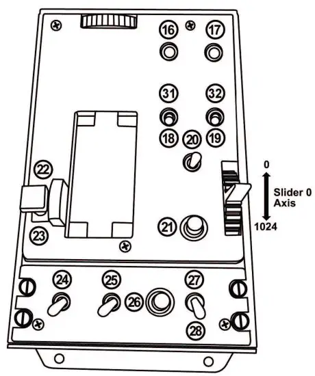 FIG 3 CONFIGURATION OF BUTTONS AND AXES