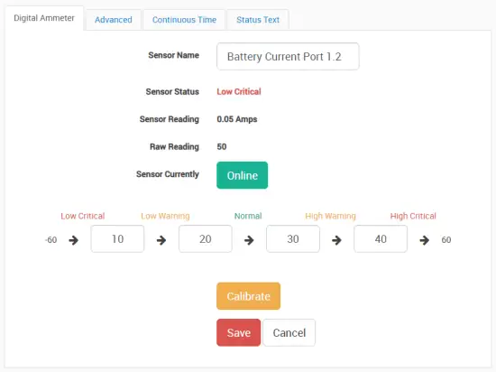 AKCP Battery Monitoring Sensor - Battery Current