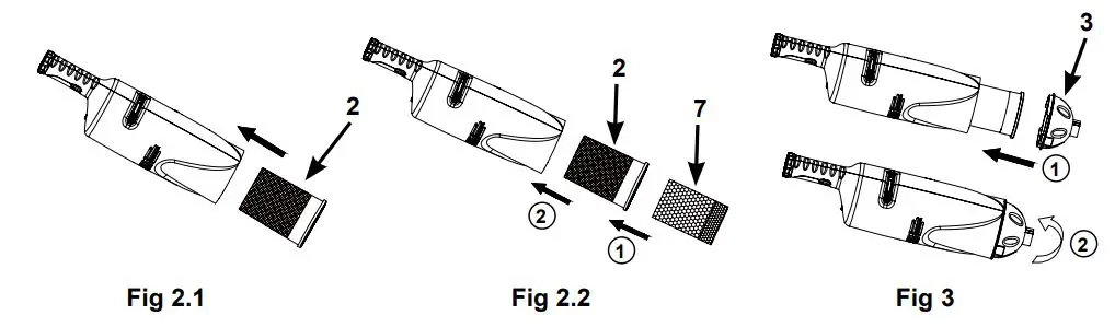 INTEX CL1704 Handheld Rechargeable Vacuum Cleaner - fig 2.1,2.2,3